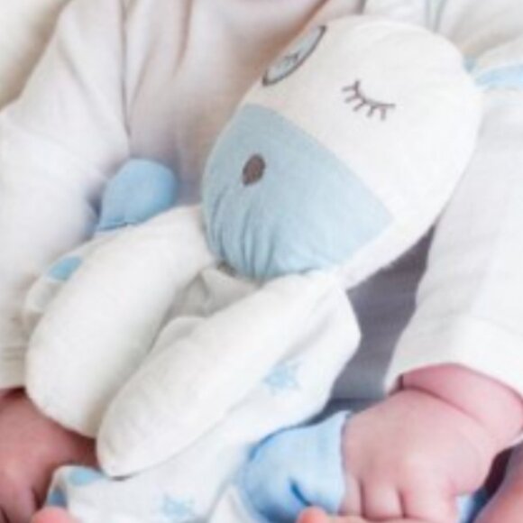 lulujo Baby Muslin Lovies Toy, Blue Puppy - Picture 2 of 5